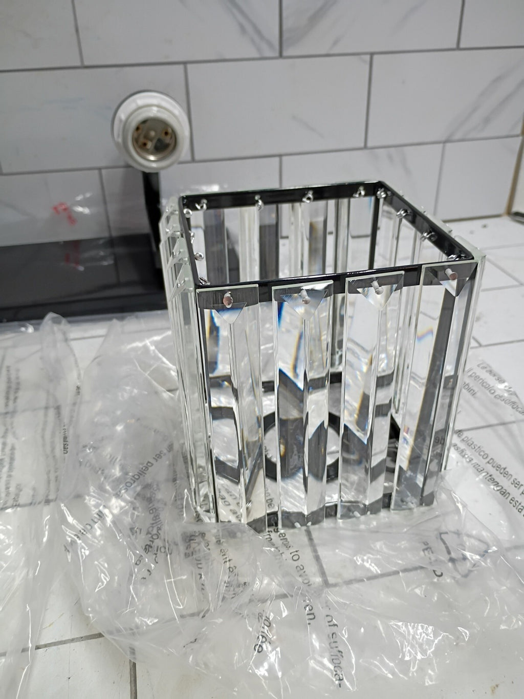Crystal Vanity Light Aipsun 8461-3T Black, Open Box