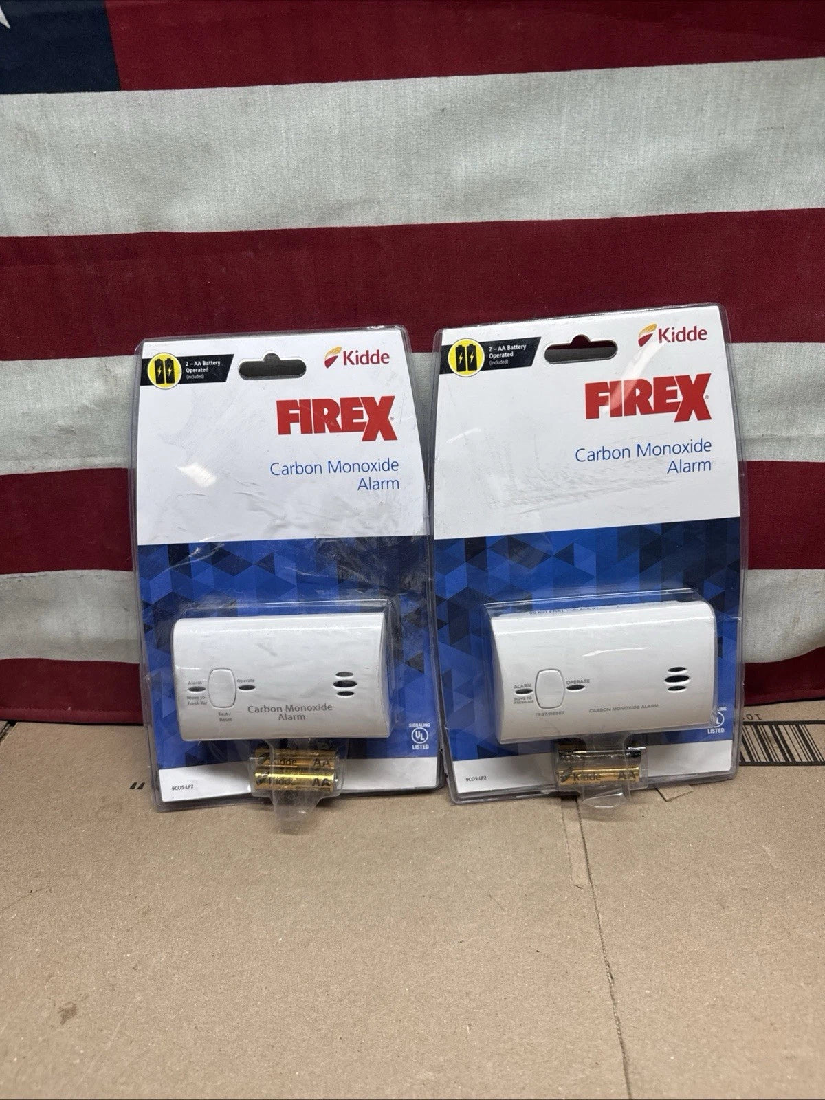 2 Pack Kidde FireX Carbon Monoxide Alarm 9CO5-LP2 Battery Operated