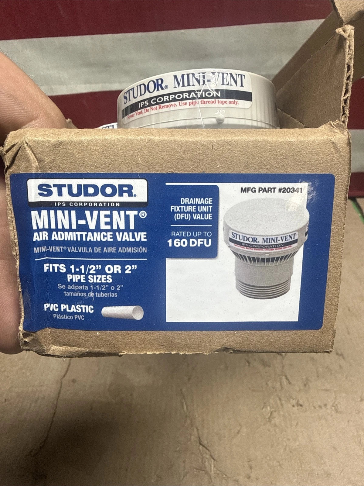 6PK Studor 20341 Mini-Vent Air Admittance Valve for 1-1/2-in. to 2-in. PVC