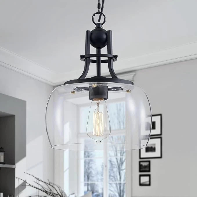 WUZUPS Chandelier H 13" * W 10", Pendant Light, Black, 10" Wide, 1-Light, OB,