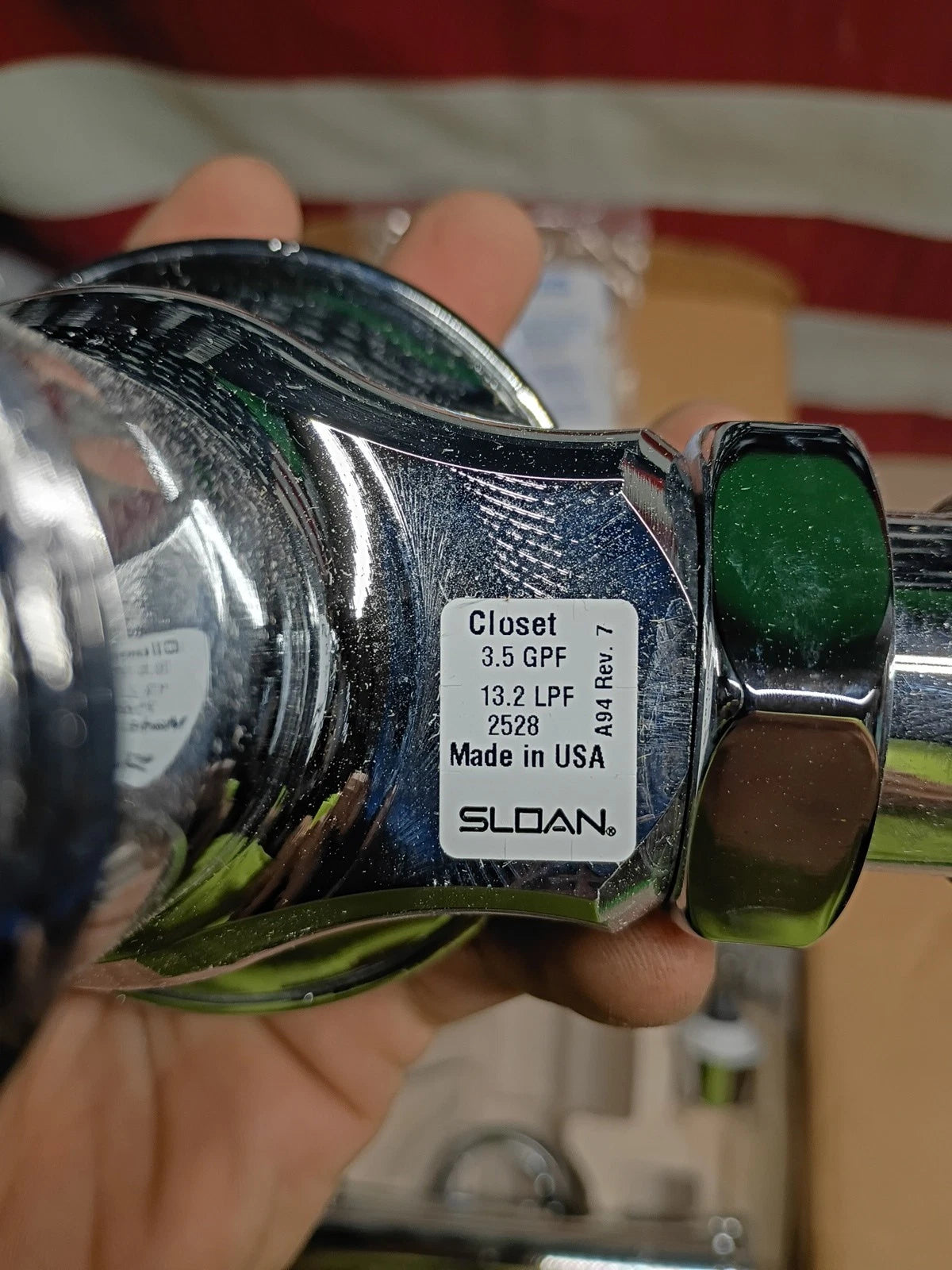 SLOAN 110 XL Regal 3.5GPF Kit Standard Manual Water Flushometer, Chrome, OB,