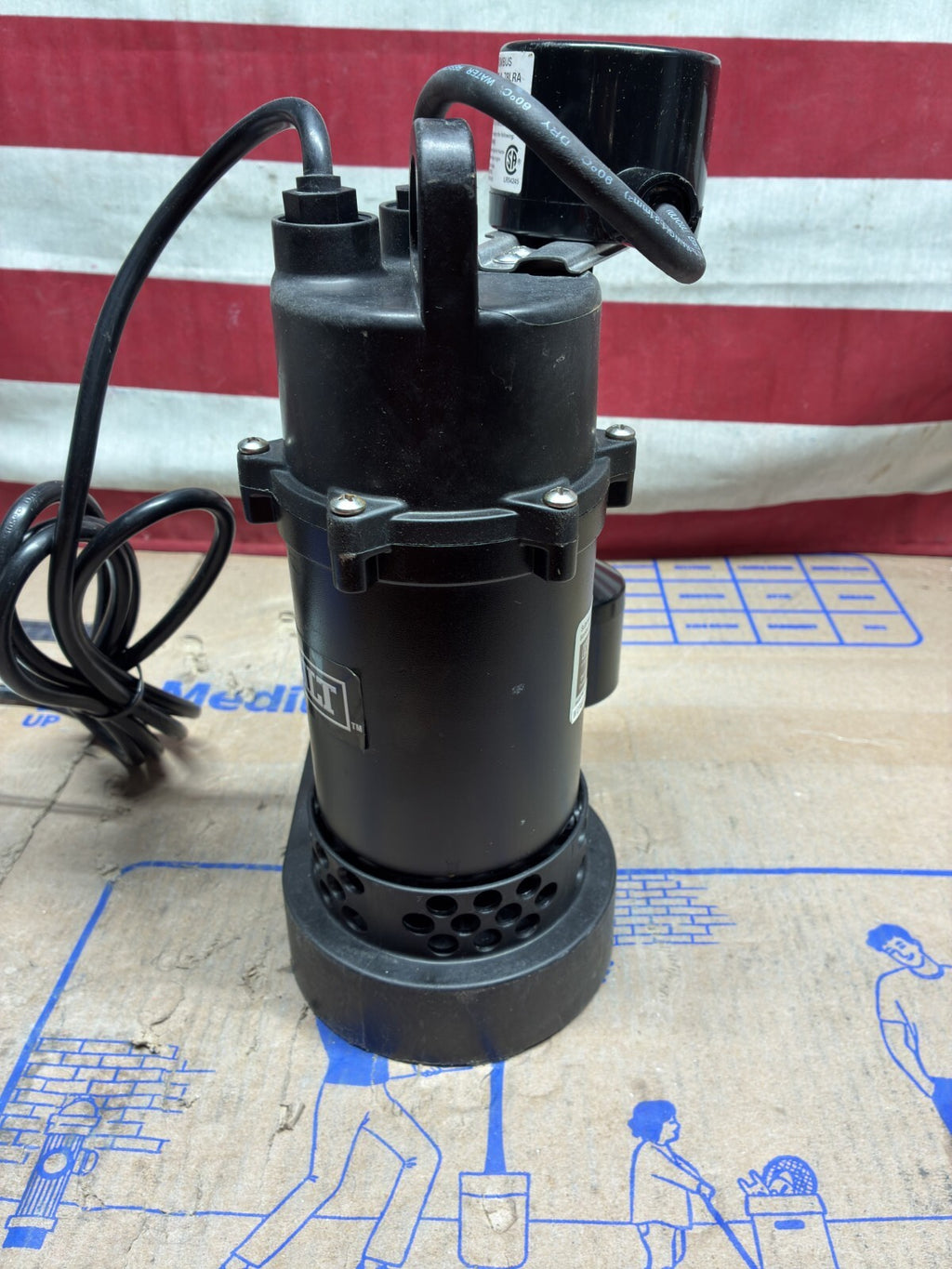 Everbilt HDSP33V 1/3 HP Aluminum Sump Pump Submersible Vertical Switch used