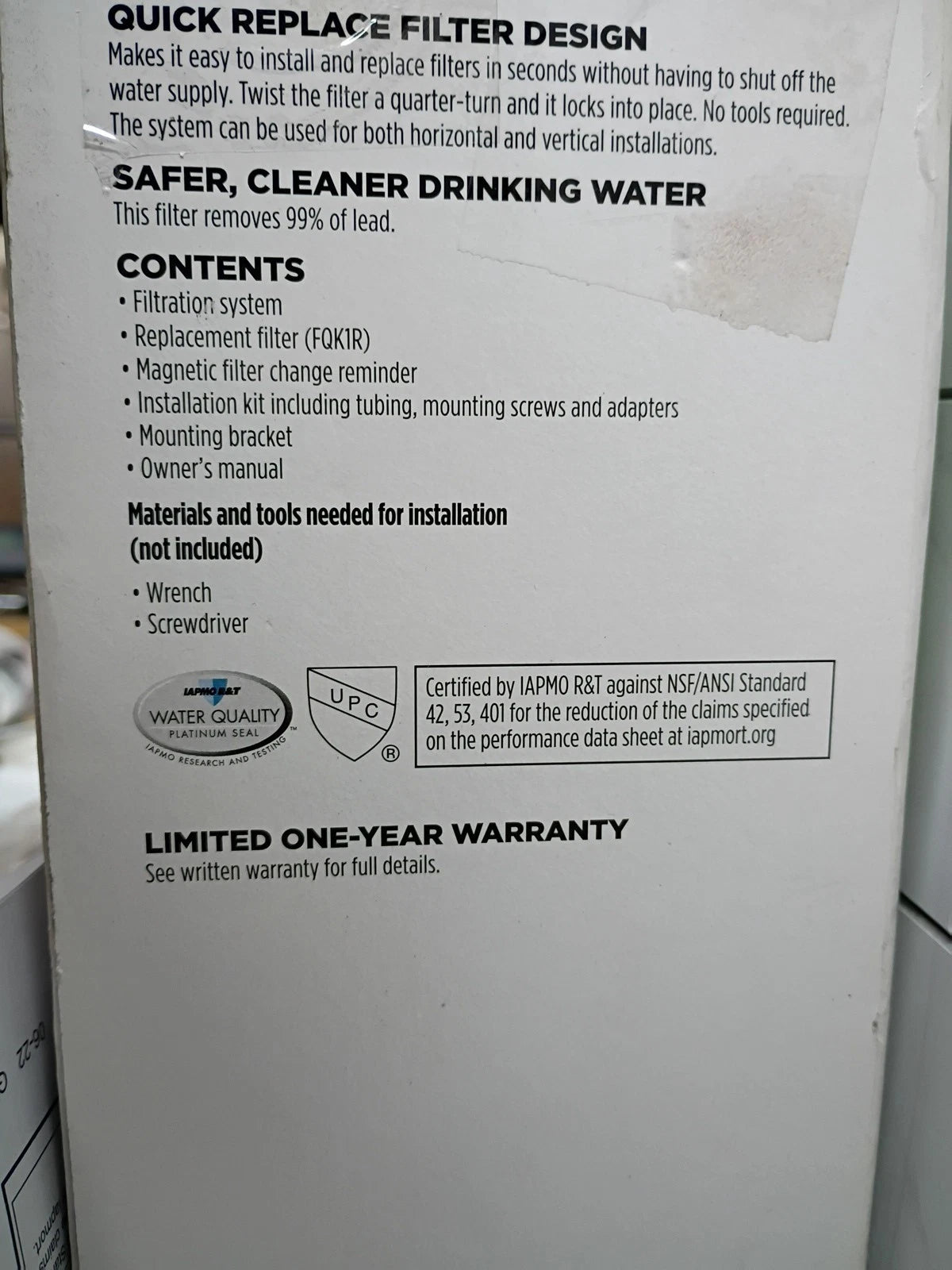 GE GXK140TNN Under Sink Single Stage High Flow Water Filtration System New OB