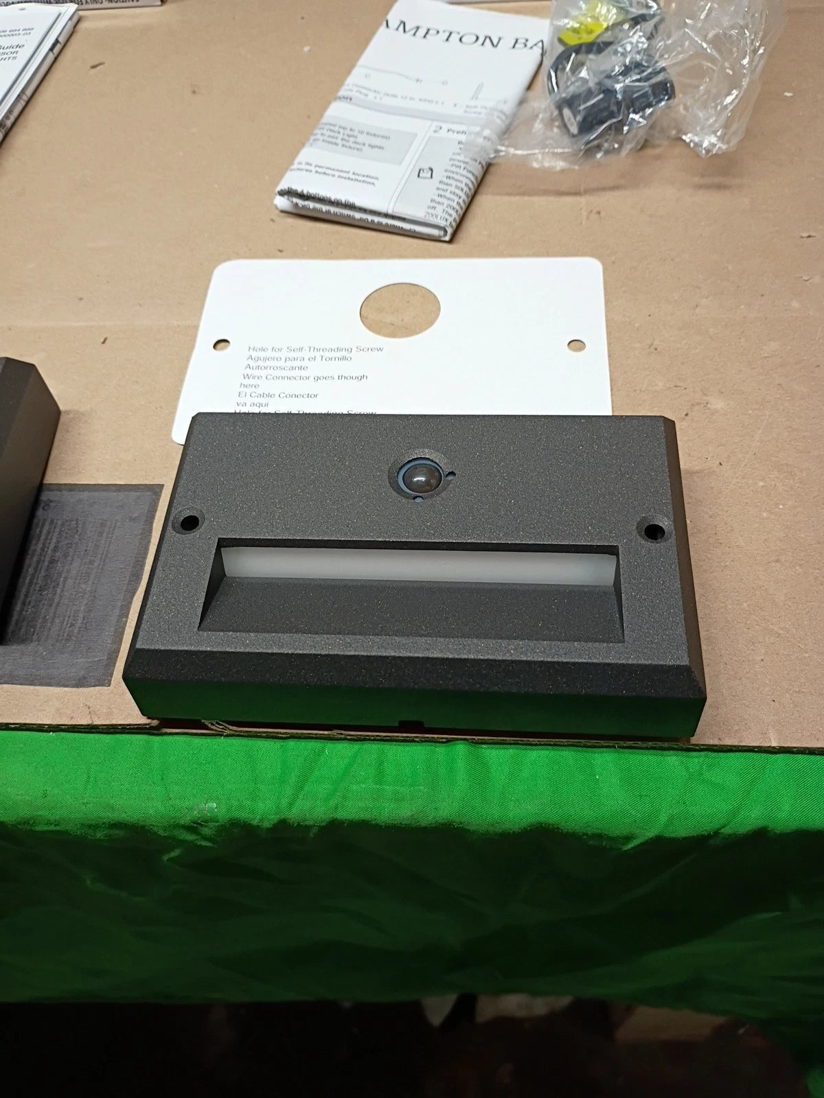 (2pk) Hampton Bay LED Motion Sensor Deck & Stair Light Low Volt Black Finish 12V