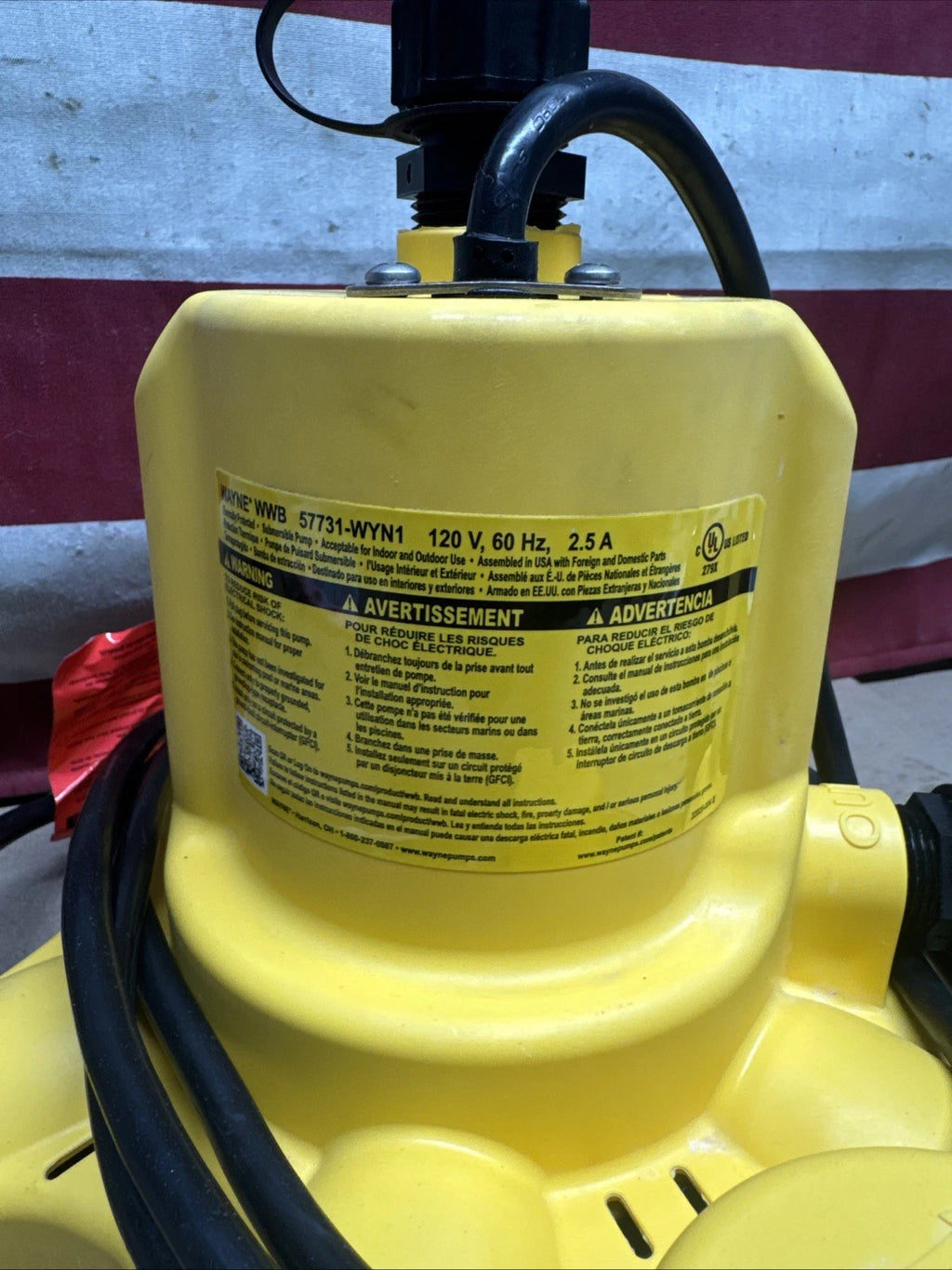 Wayne 1/6 HP WaterBUG Submersible Utility Pump with Multi-Flo Technology NOB,