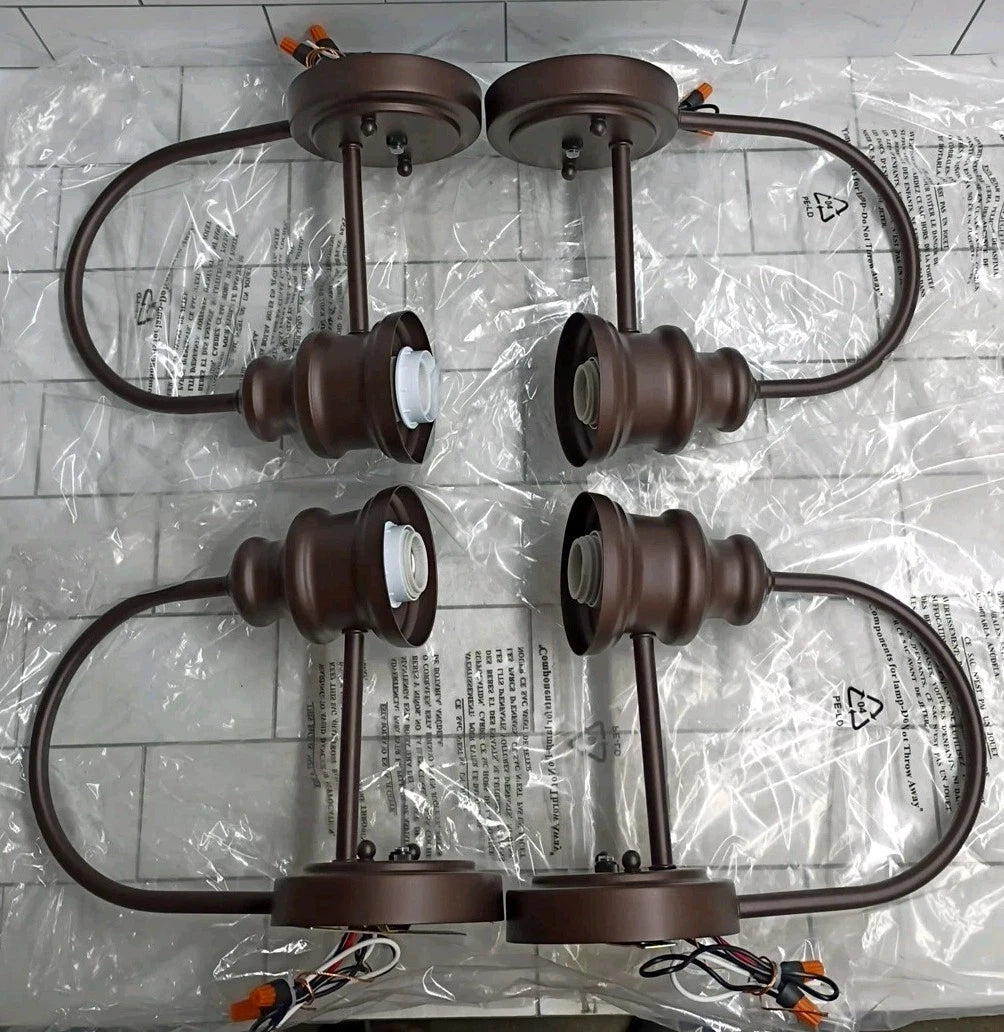 4Pk Wall Lamps Barn Farmhouse Gooseneck Wall Mount - Bronze - Open Box