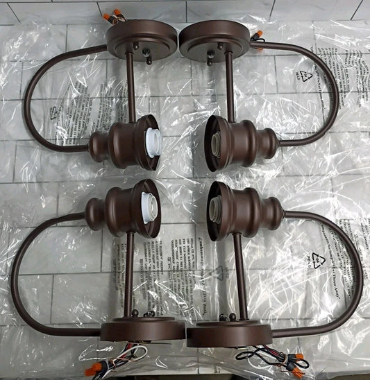 4Pk Wall Lamps Barn Farmhouse Gooseneck Wall Mount - Bronze - Open Box