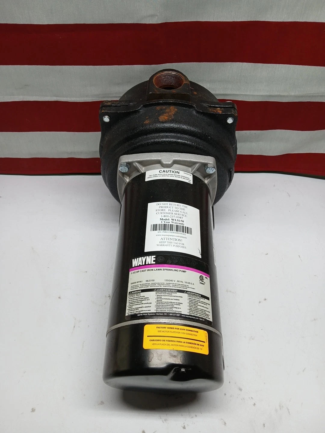 Wayne 1-1/2 HP Cast Iron Quick-Prime Lawn-Sprinkler Pump- FOR PARTS