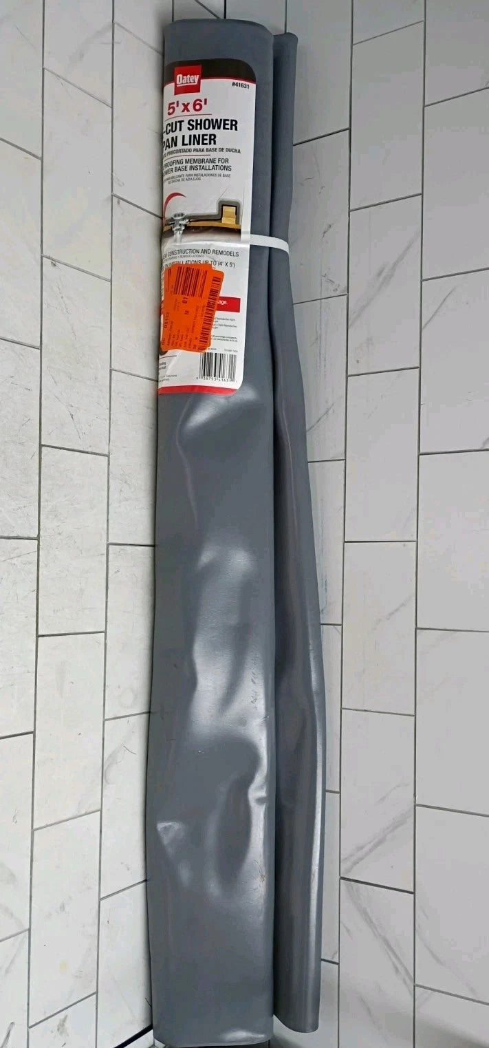 Oatey 41631 Gray PVC Shower Pan Liner 5 ft. x 6 ft Open Box.
