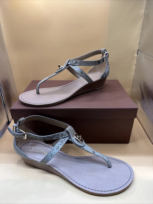 Coach New York Ingrid Natural Snake Print Sandals Size 7M Women's New With Box!