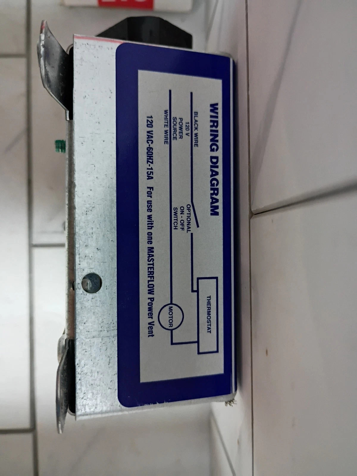 Master Flow PT6 Universal Manually Adjustable Thermostat for Power Vents OB