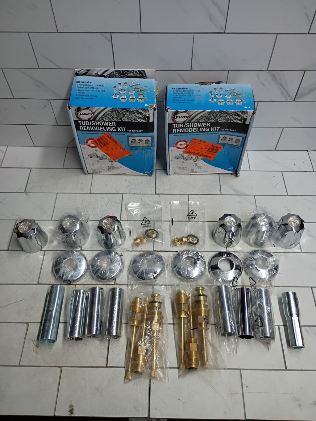 2pk Danco 39617 Tub/Shower Remodeling Kit for Gerber CHROME Open Box