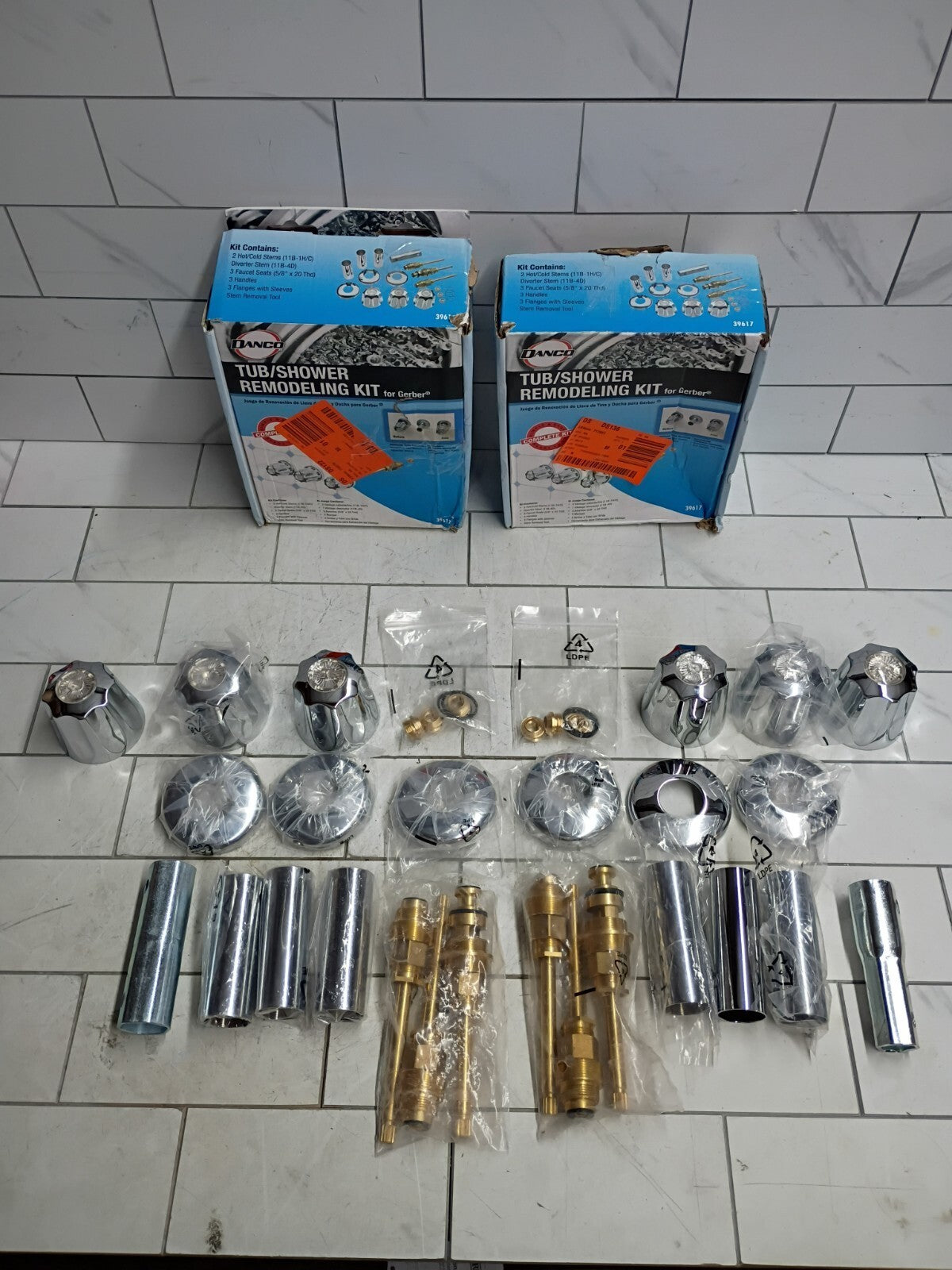 2pk Danco 39617 Tub/Shower Remodeling Kit for Gerber CHROME Open Box