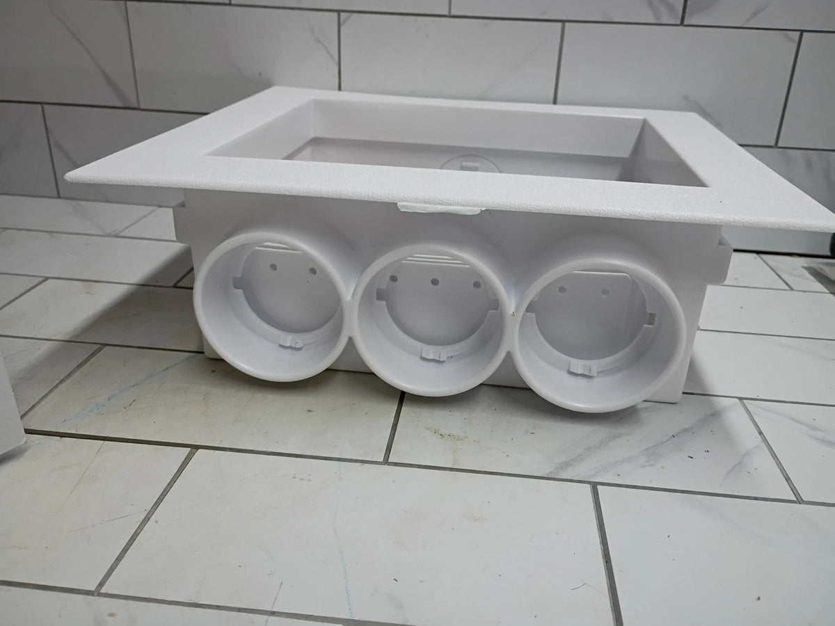 Oatey Quadtro Washing Machine Outlet Box pex crimp 1/4" Turn x 2" Hub 38528
