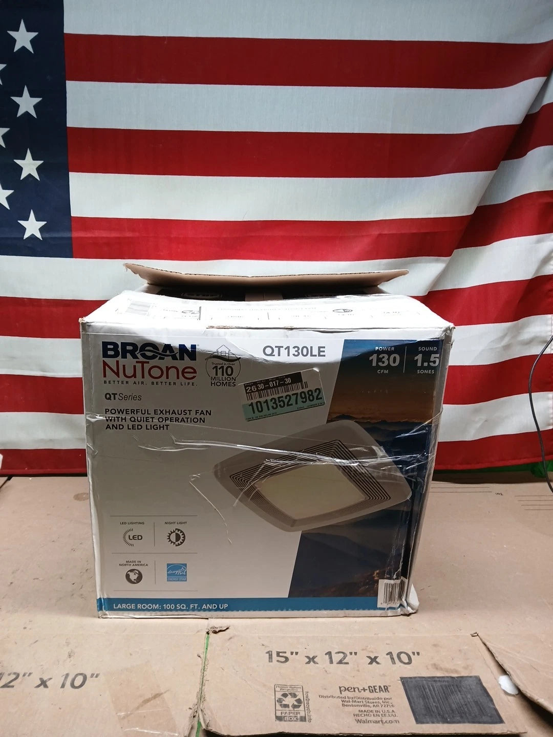 Broan-NuTone QT130LE Quiet 130 CFM Ceiling Bathroom Exhaust Fan with Light.