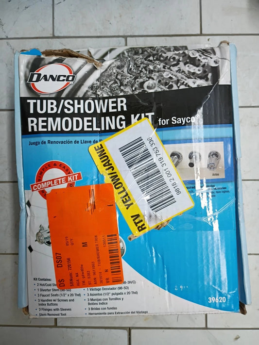 Danco 39620 Tub/Shower 3-Handle Remodeling Trim Kit in Chrome for Sayco Open Box