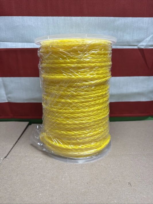 T.W Evans Cordage 27-301 1/4-Inch by 250-Feet Hollow Braid Polypro Rope, Yellow