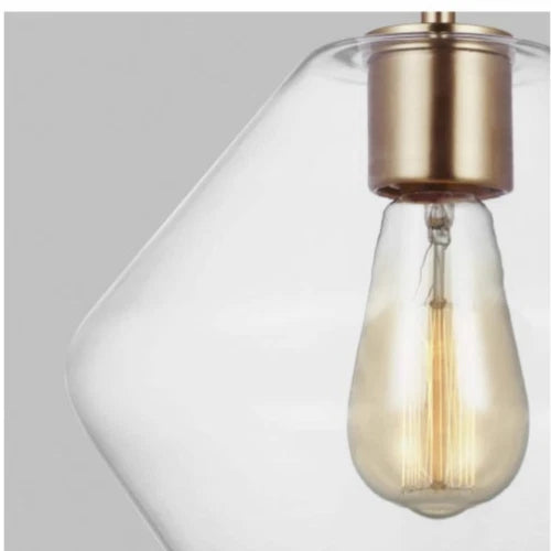 Generation Lighting Jett 1-Light Satin Brass Shaded Pendant Light Open Box
