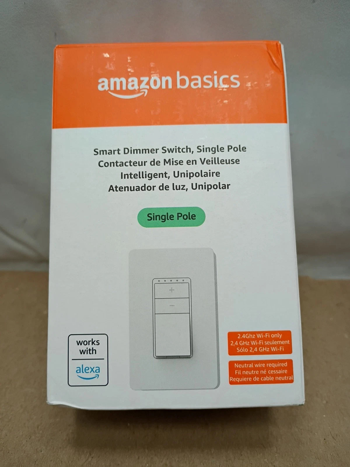 Amazon Basics Single Pole Neutral Wire Smart Switch ASIN B095X5H16 Open Box