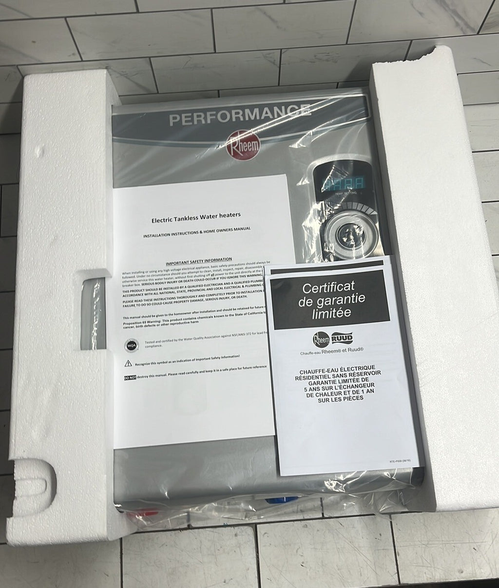 Rheem RETEX-24 Performance 24kW 4.68GPM Tankless Electric Water Heater - Gray