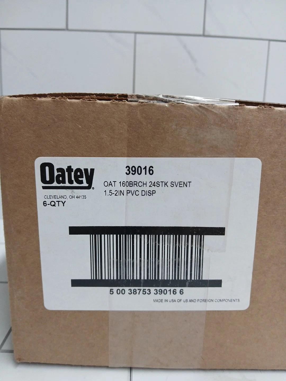 6pk OATEY 39016 1" 1/2 - 2" SURE VENT PLUMBING AIR ADMITTANCE PVC 160 DFU (NEW)