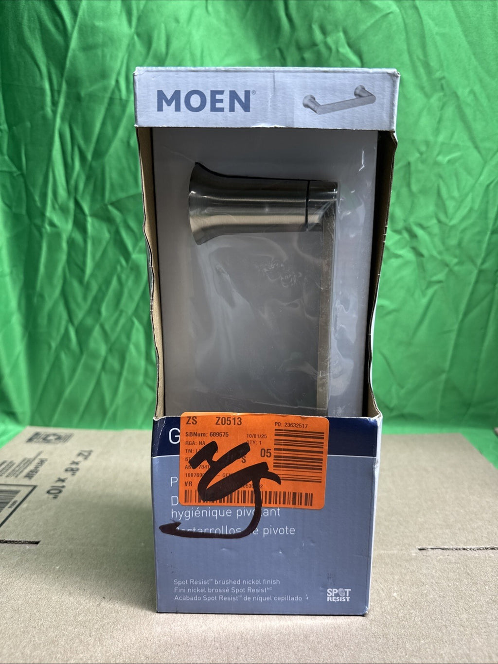 Moen Genta Bathroom Pivoting Toilet Paper Holder Brushed Nickel Finish -BH3608BN