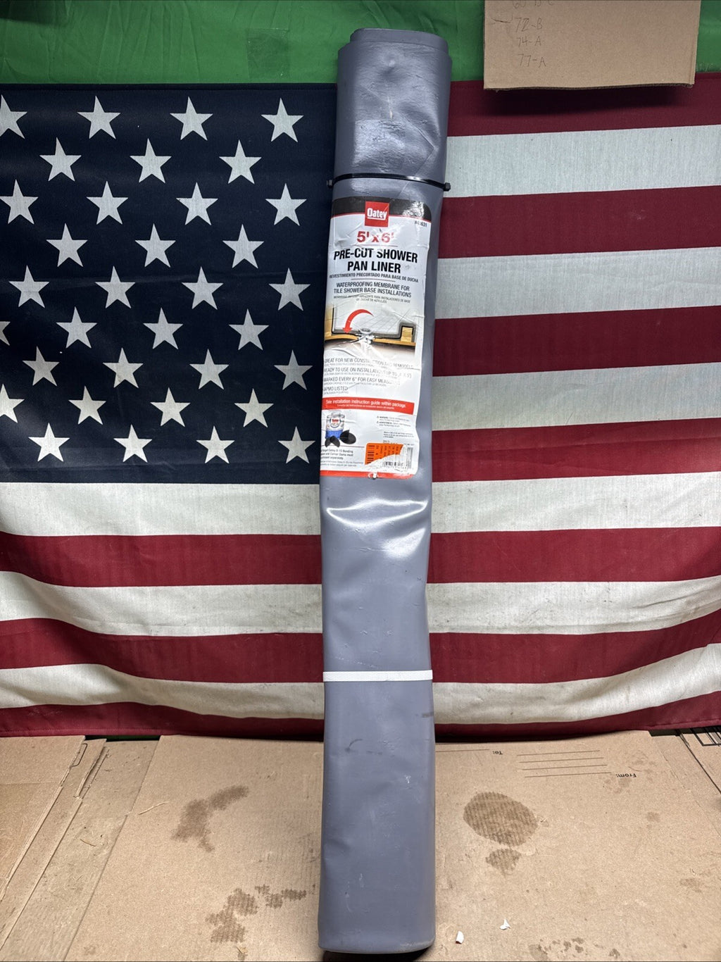 Oatey 41631 Gray PVC Shower Pan Liner 5 ft. x 6 ft Open Box.