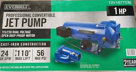 Everbilt 1 HP Professional Convertible Jet Pump Model # 1011677536 FOR PARTS