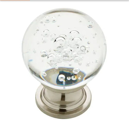 20-pack LibertyBubble Glass 1-1/8 in. (29 mm) Vintage Satin Nickel and Clear..