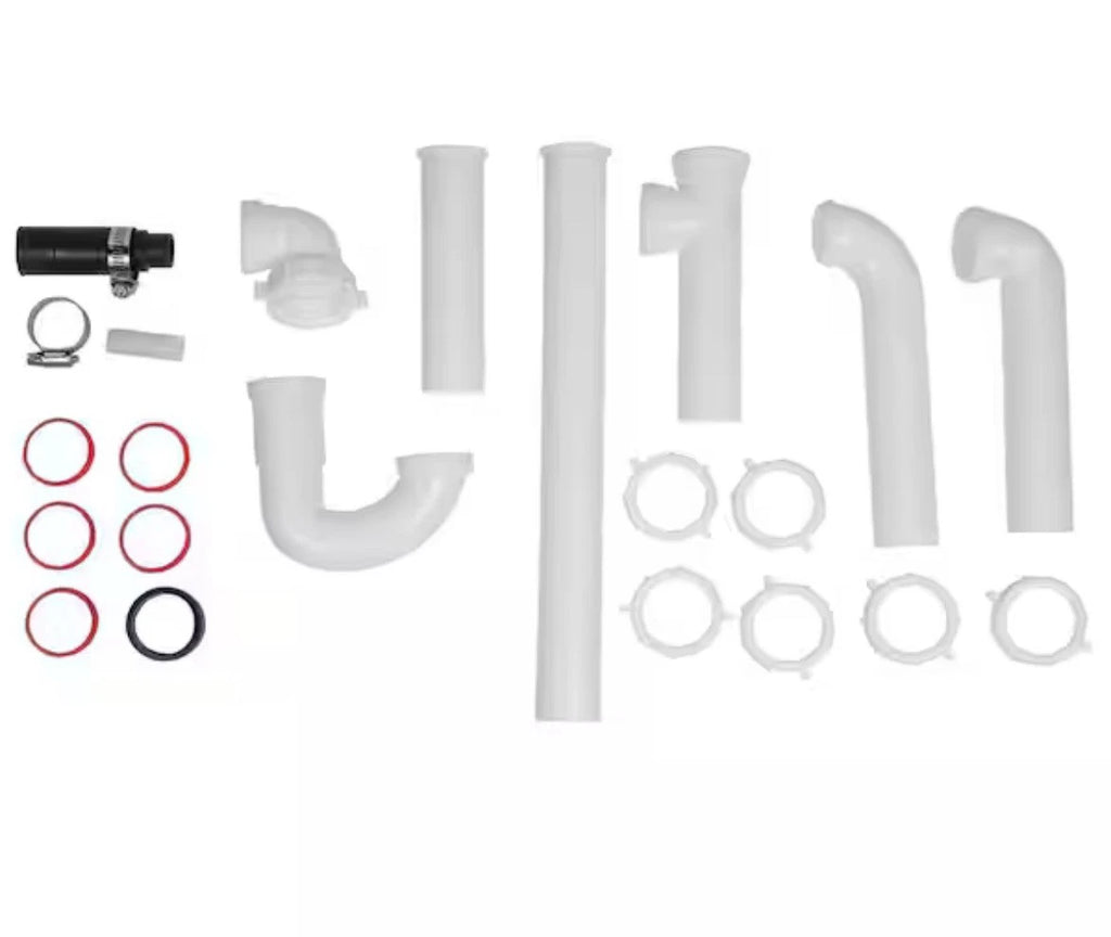4-PACK PF WaterWorks PF0989 Garbage Disposal Installation Kit, Tubular PVC White
