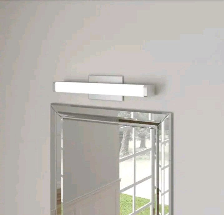 4pk Contemporary Square 3K LED Vanity Light, 2-Foot, Brushed Nickel, 24-Inch OB