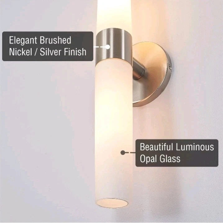Kira Home Duo 21" Modern Wall Sconce with Frosted Opal Glass Shades for Bathr OB