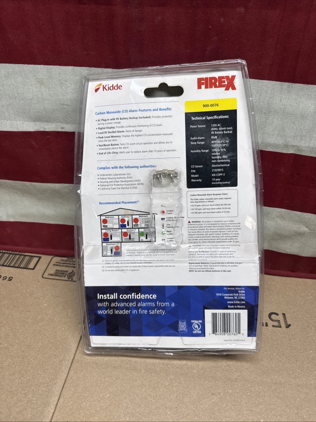 Kidde 900-0076 Carbon Monoxide Alarm w/ Digital Display KN-COPP-3 - White