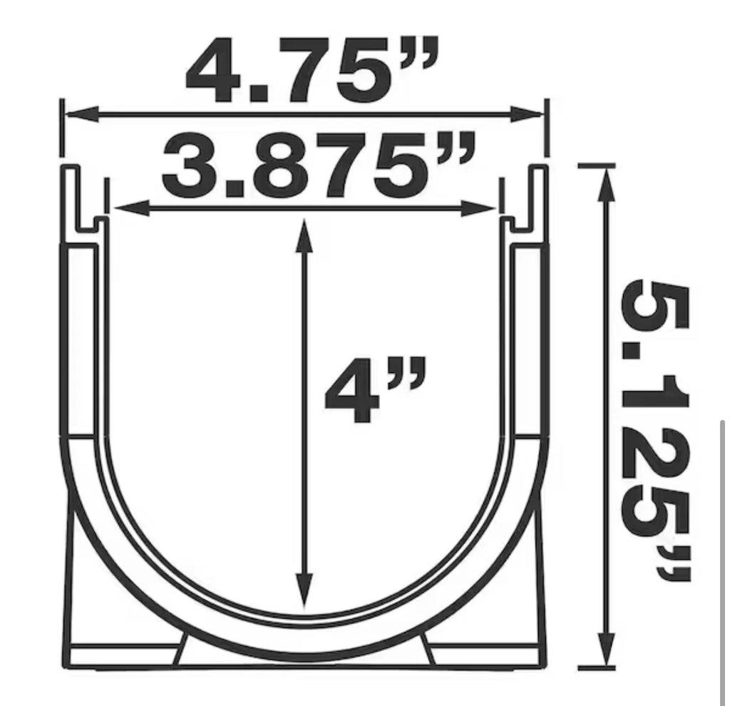 6-PACK RELN 003118 Storm Drain 5"x39.4" Channel Drain Kit w/ Black Grate