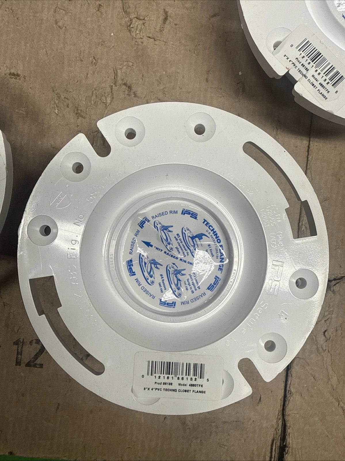 6-PACK IPS 86132 Toilet Knock-out Closet Flange 4"/3" PVC Standard Connection