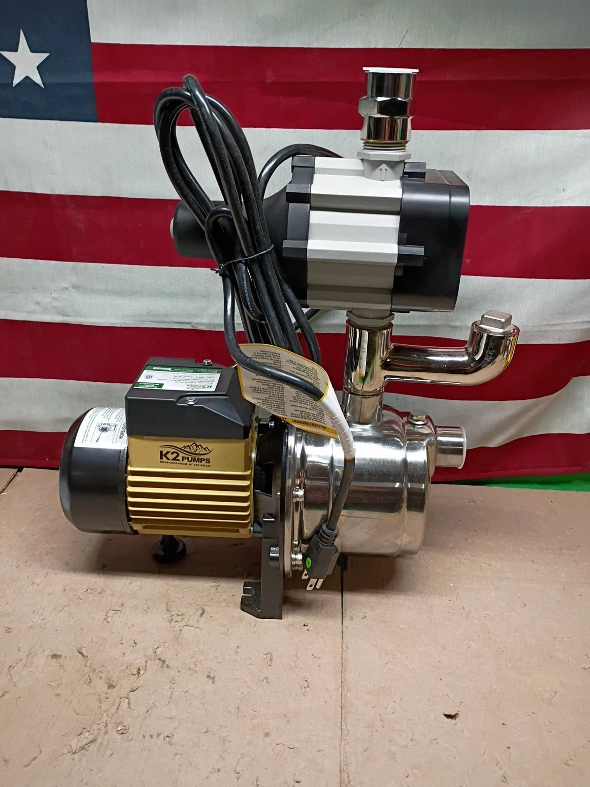 K2 Pumps WPSO7505PCK Automatic Booster Pump 3/4 Hp Lead Stainless Steel 115V