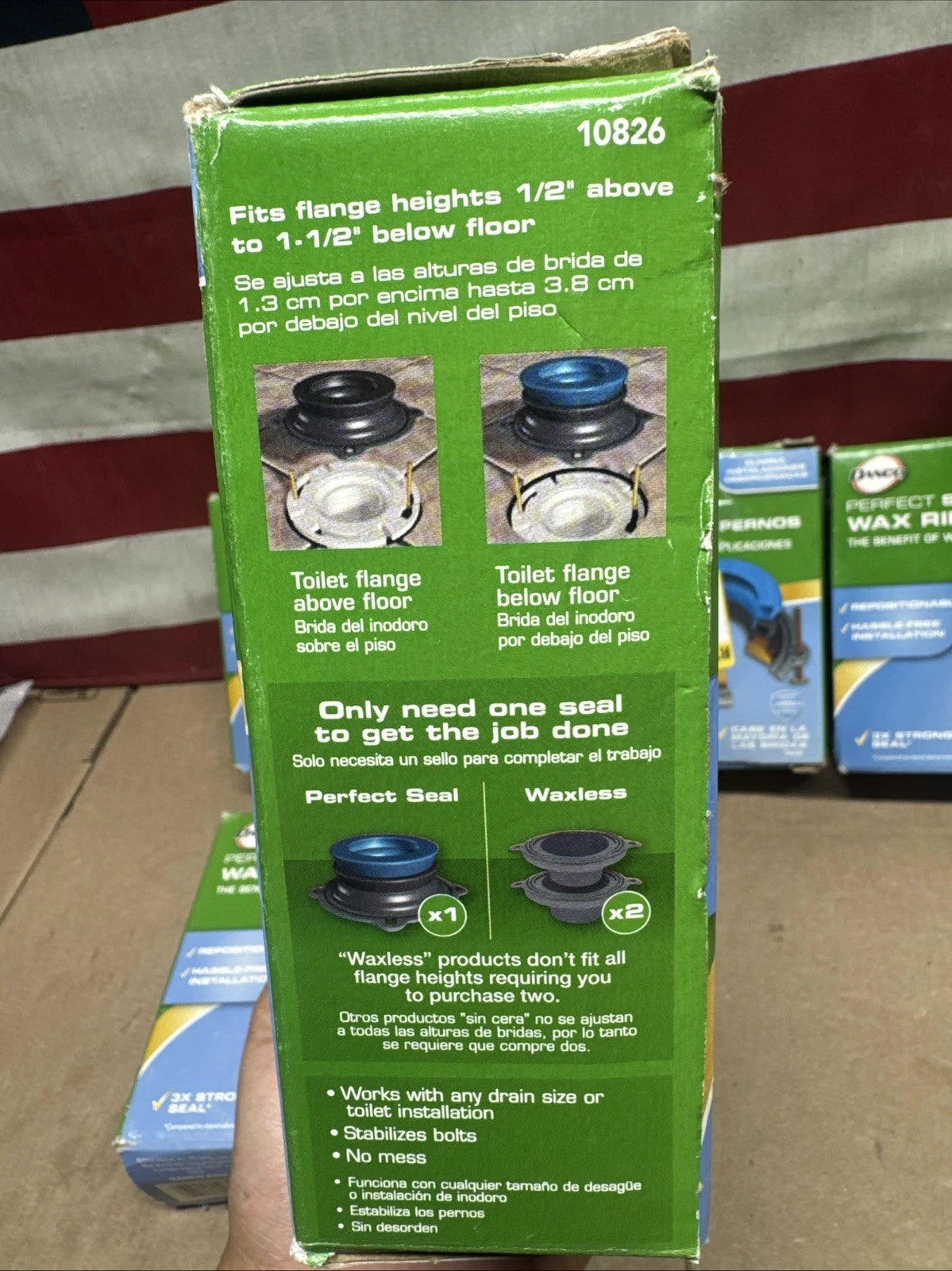 5PK Perfect Seal Toilet WaxRing, Missing Bolts ,10826