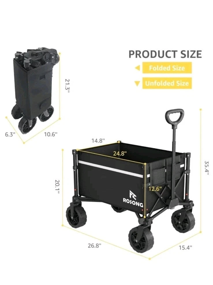 ROSONG COLLAPSIBLE WAGON CART (BLK)