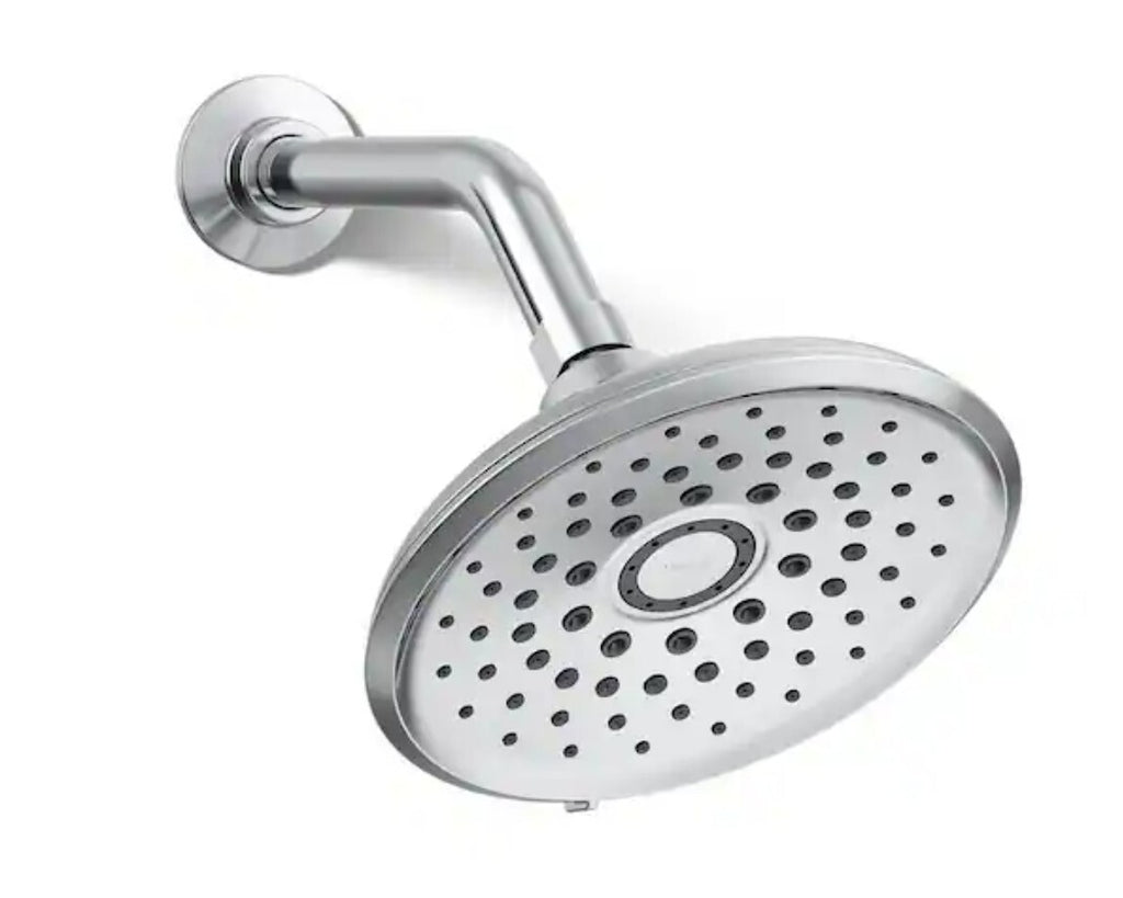 KOHLER Cursiva 3-Spray 6.75 in Wall Mount Fixed Showerhead Polished Chrome NOB