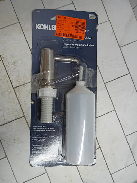 KOHLER Purist Soap/Lotion Dispenser in Vibrant Stainless 35761-VS Open Box