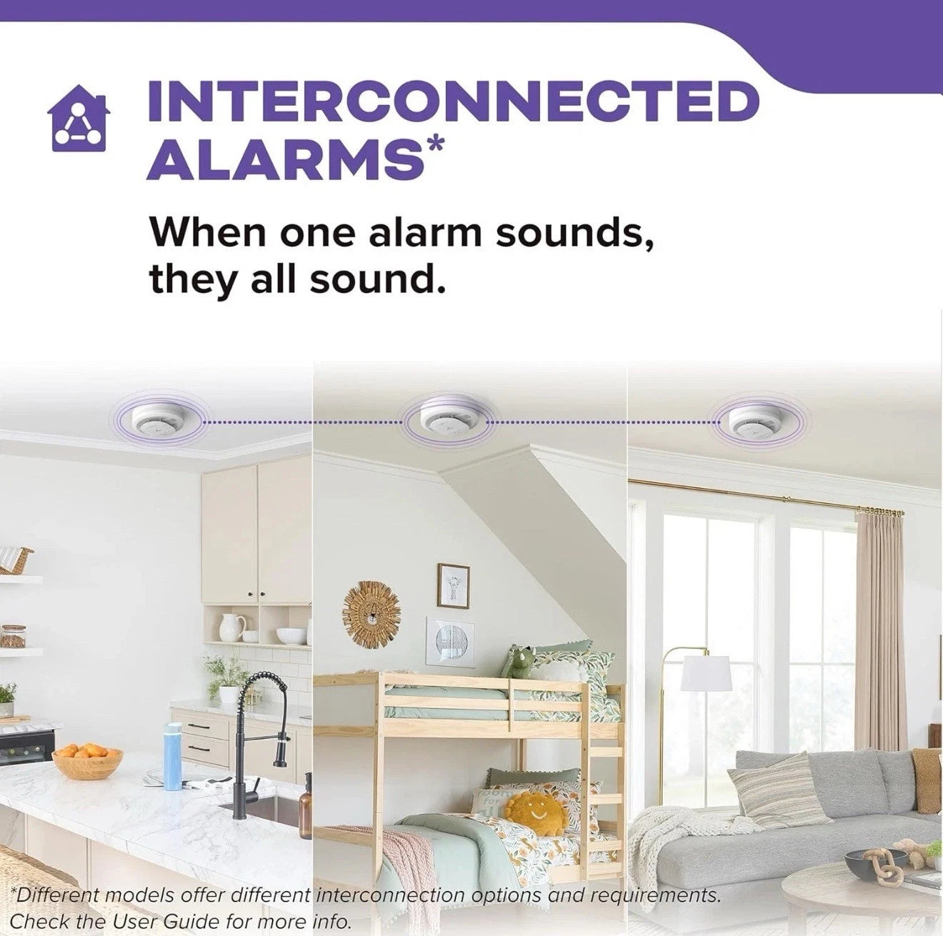 1 Pack Kidde Smoke & Carbon Monoxide Detector, AA Battery Powered, LED Warning