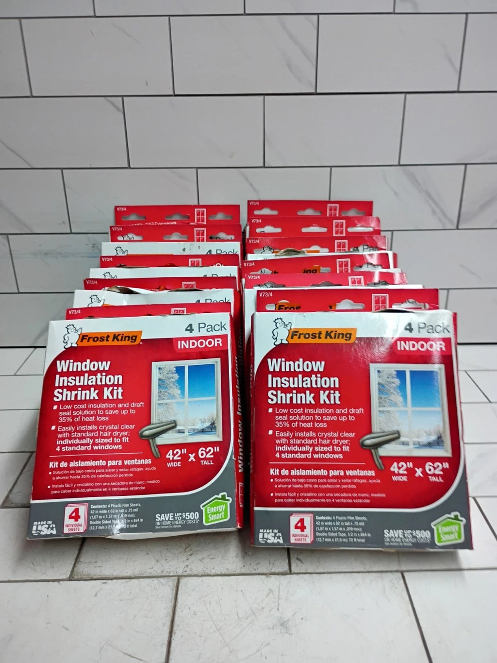 (LOT OF 10)4-PACKS Frost King Shrink Film Window KIT Clear Transparent 42" X 62"
