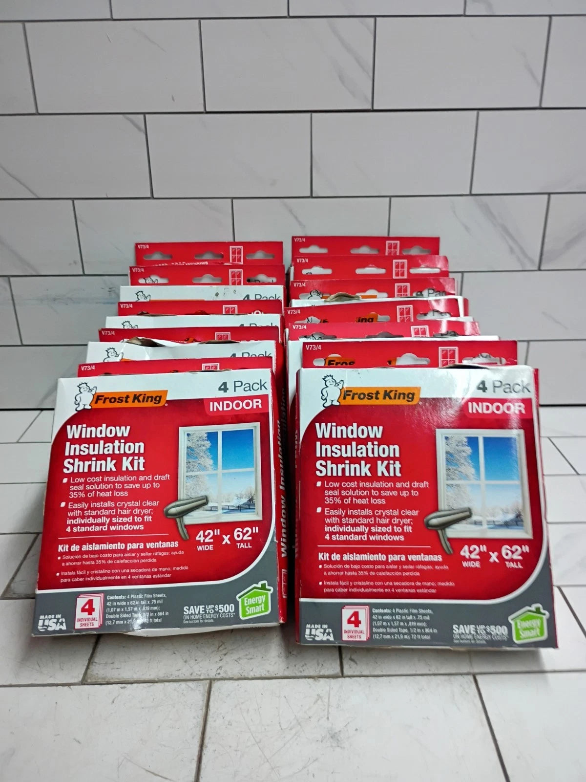 (LOT OF 10)4-PACKS Frost King Shrink Film Window KIT Clear Transparent 42" X 62"