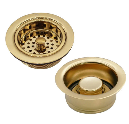 Westbrass A2165-01 4-1/4" OD Post Style Large Kitchen Basket Strainer with Waste