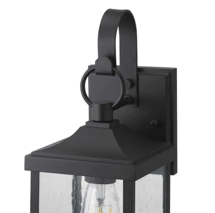 Progress Lighting Park Court 15 in. 1-Light Textured Black Outdoor Wall Lantern