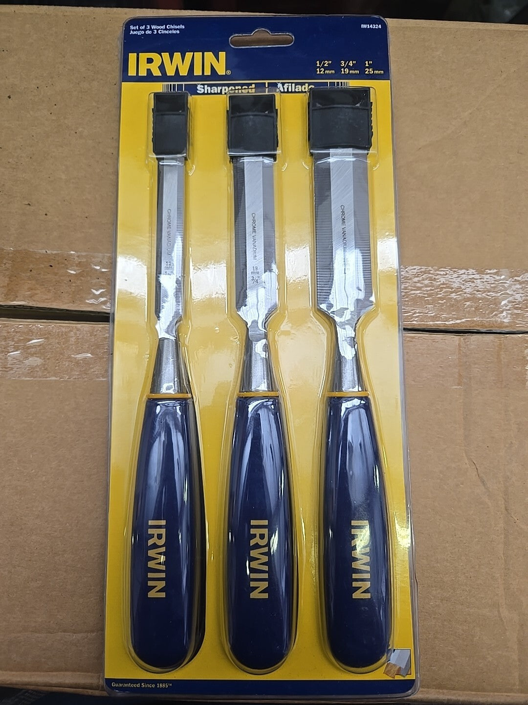 Irwin 3pc Wood Woodworking Chisel Set 1/2", 3/4", 1" Set Of 3