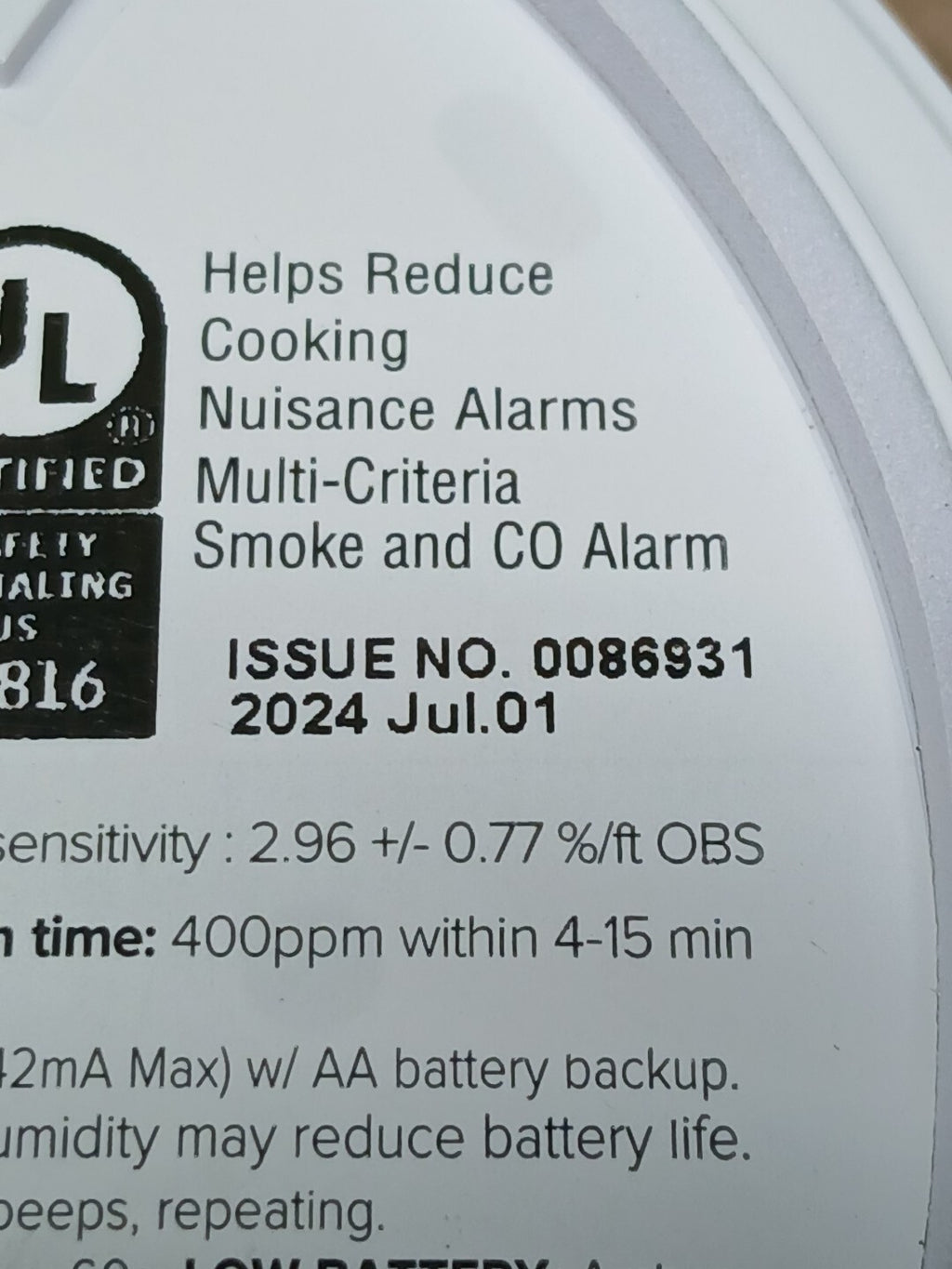 Kidde Smoke & CO Detector, AA Battery, LED, JULY 2024 (900-CUDR)
