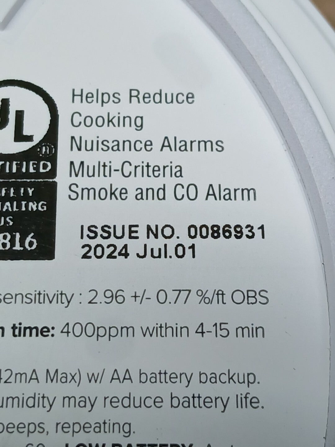 Kidde Smoke & CO Detector, AA Battery, LED, JULY 2024 (900-CUDR)