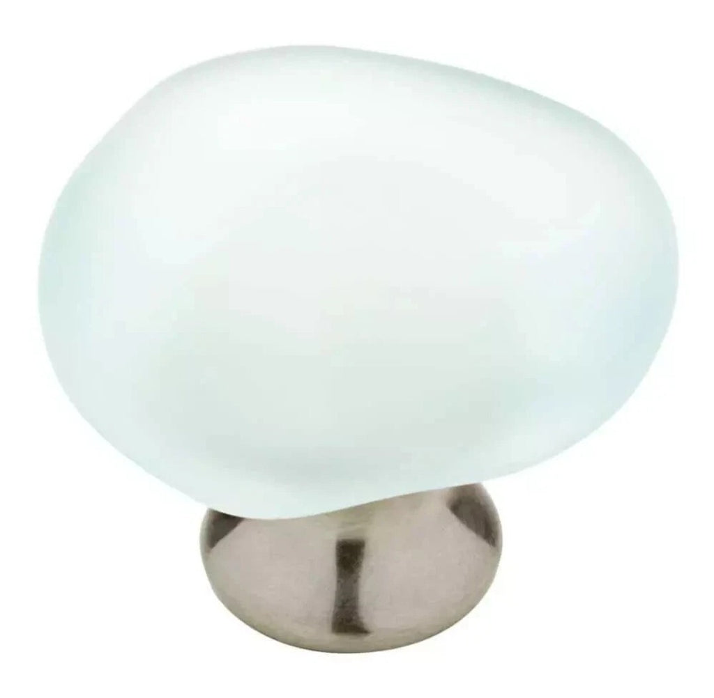 20 PACK Seaglass 1-13/16 In. (47 Mm) Vintage Aqua And Nickel Round Cabinet Knob.