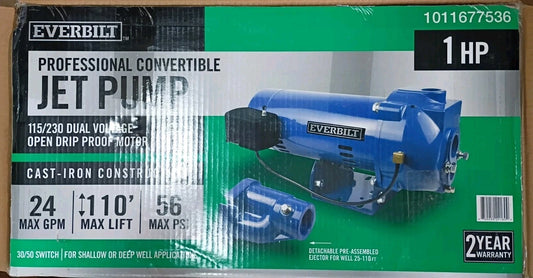 Everbilt 1 HP Professional Convertible Jet Pump. Read Description*PARTS ONLY*